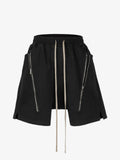 Retro Functional Zipper Slit Jort