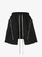 Retro Functional Zipper Slit Jort