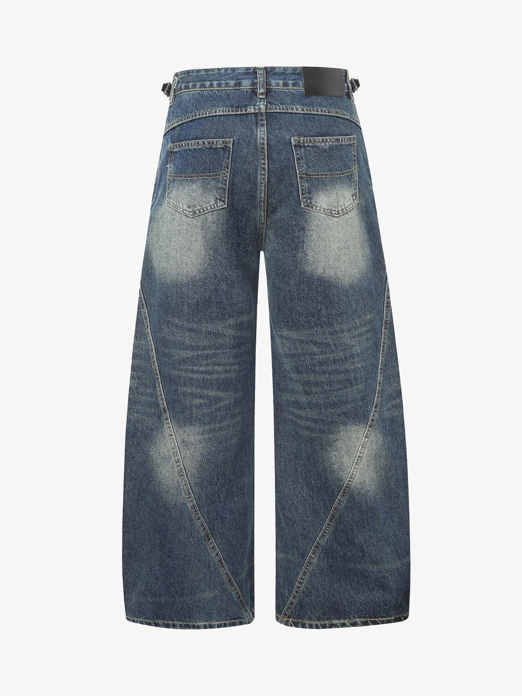 Washed Distressed Deconstructed Pleated Scimitar Jorts