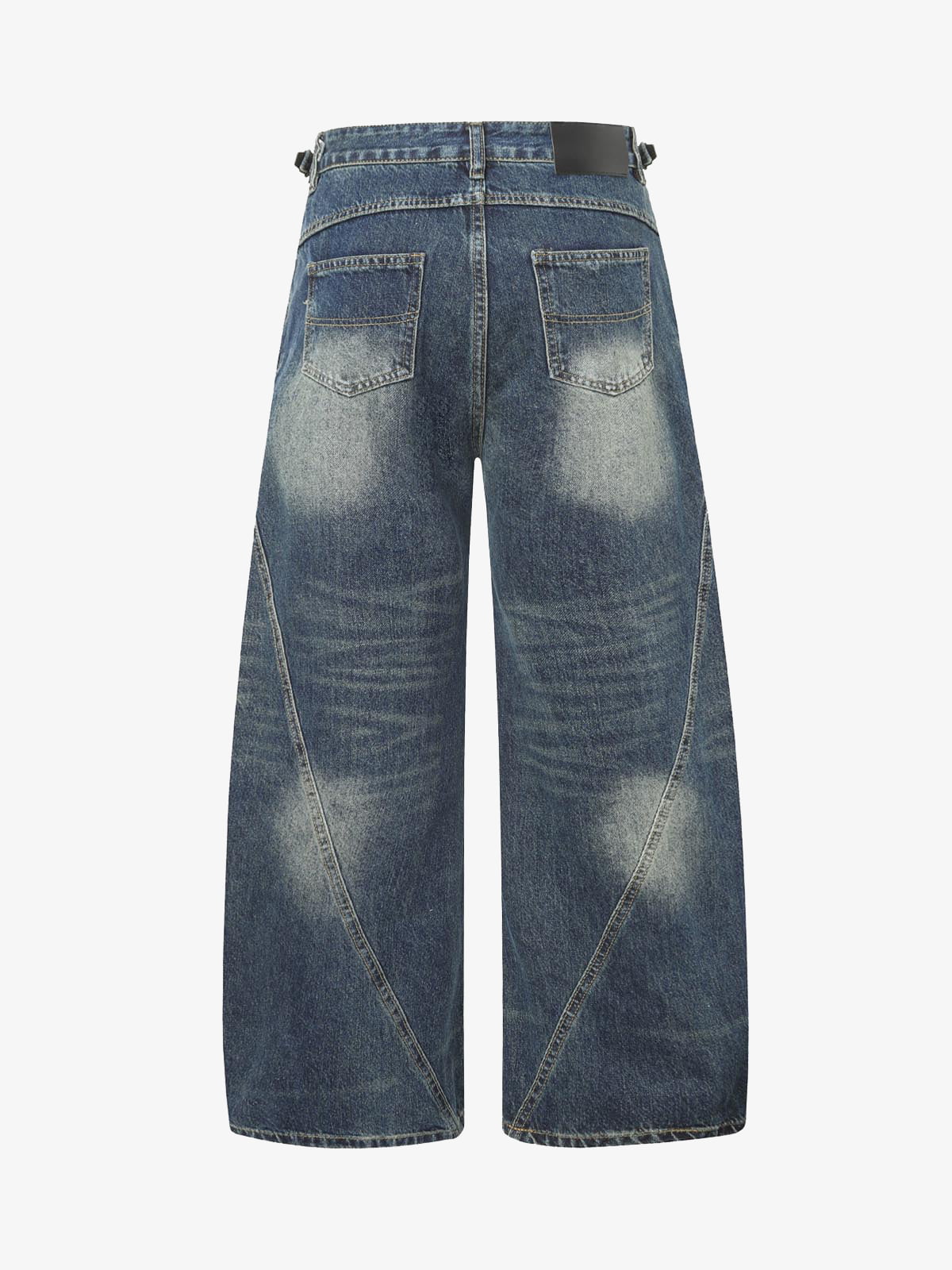 Washed Distressed Deconstructed Pleated Scimitar Jorts
