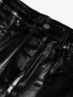 Theprecipice Glossy Patent Leather Flare Pants - 2396