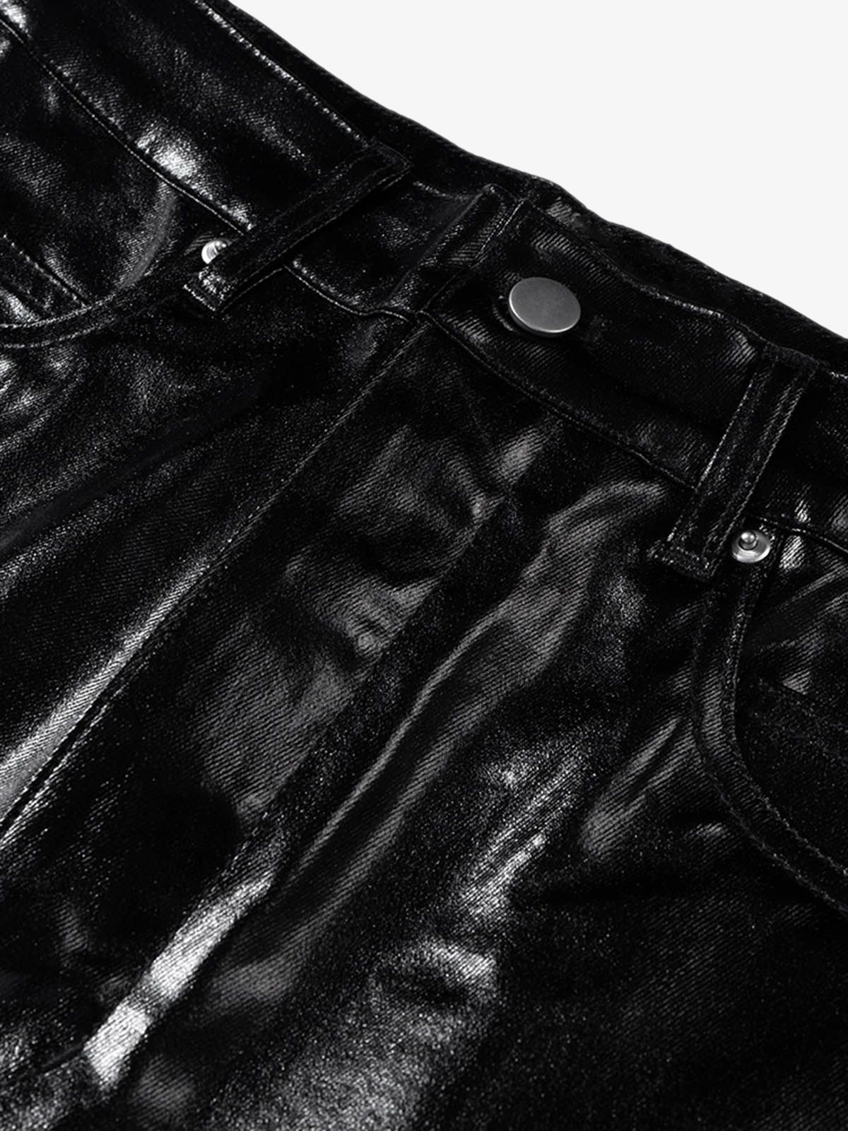 Theprecipice Glossy Patent Leather Flare Pants - 2396