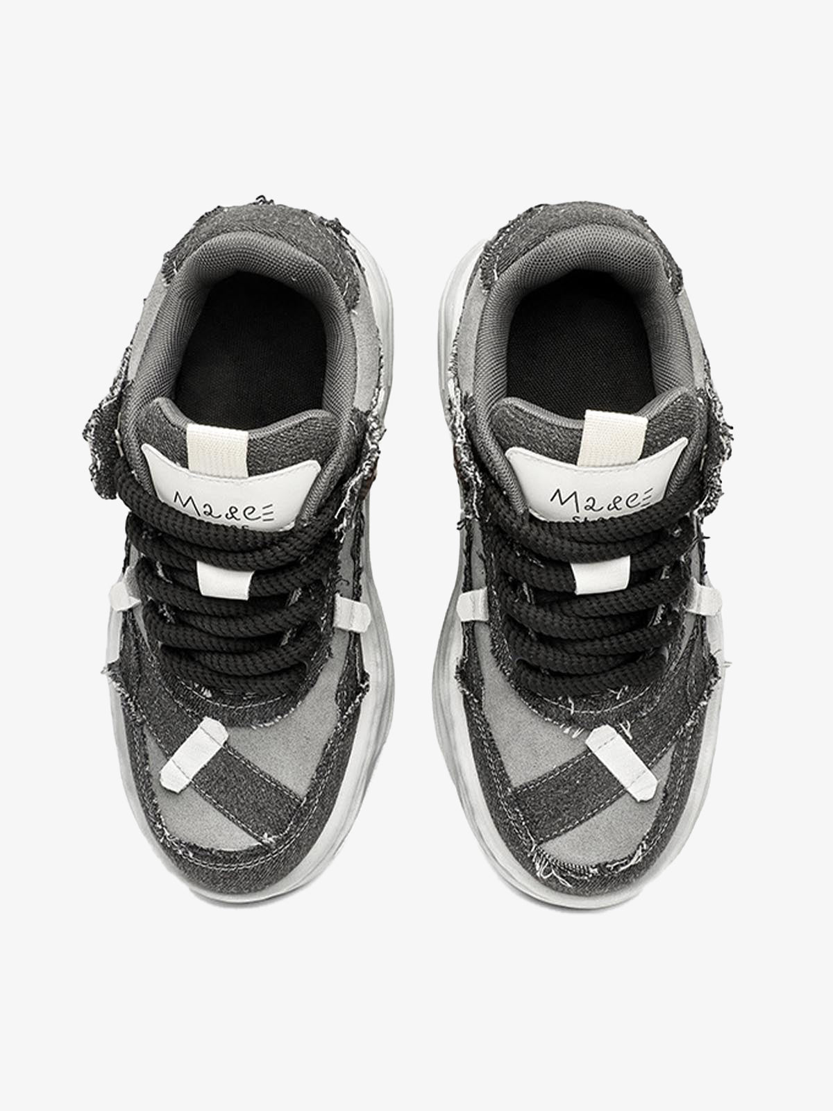 Distressed Deconstructed Split Whisker Platform Sneakers - 2602