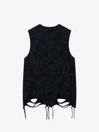 Street Chain Waistcoat Ripped Vest