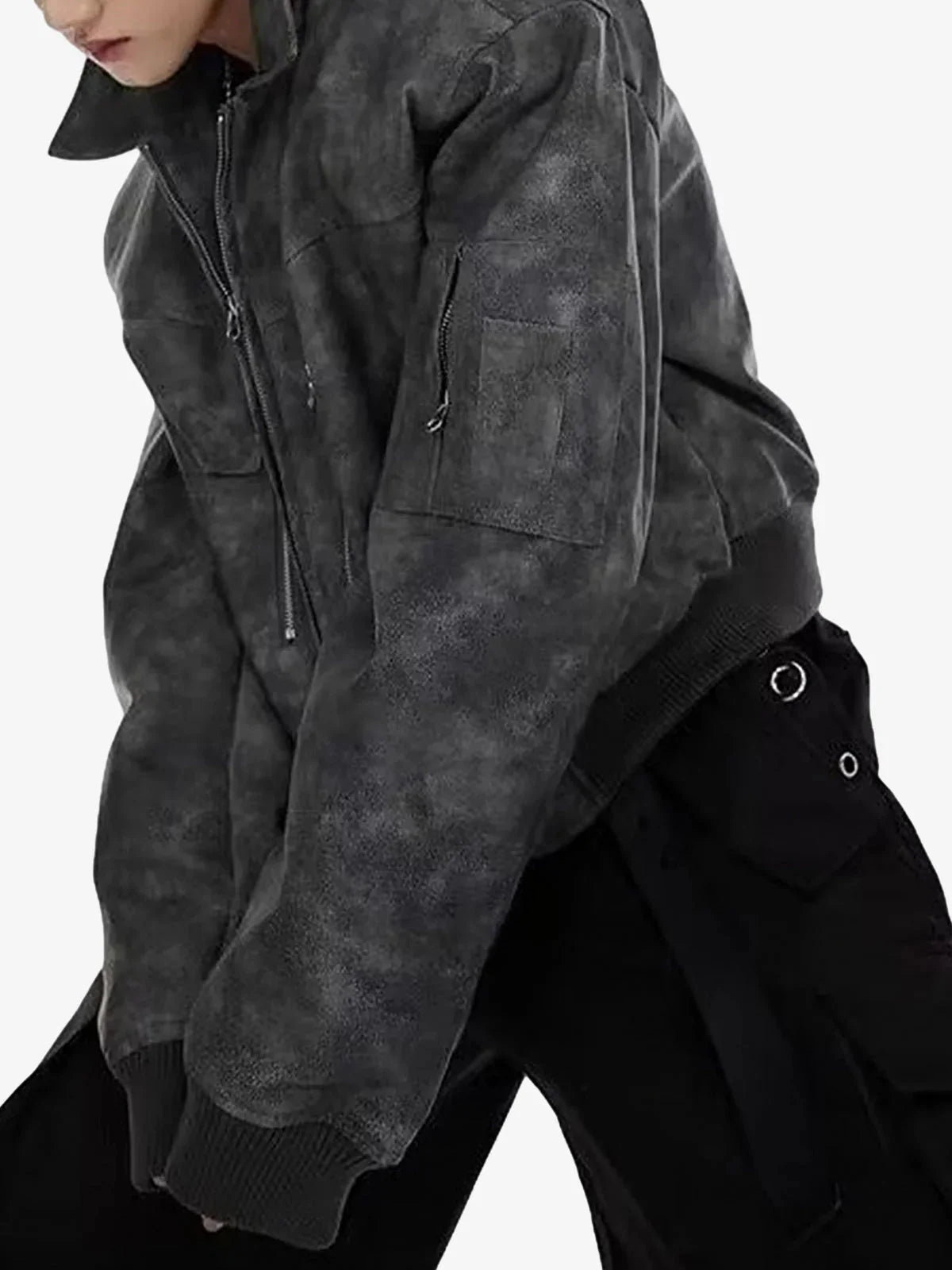 Theprecipice Vintage Motorcycle Suede Street Rap Jacket - 2232