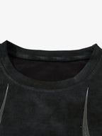Oversized Graphic Suede Print T-Shirt
