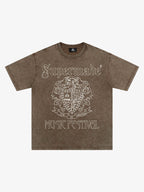 Original Gothic Letter Family Shield Badge Print T-Shirt