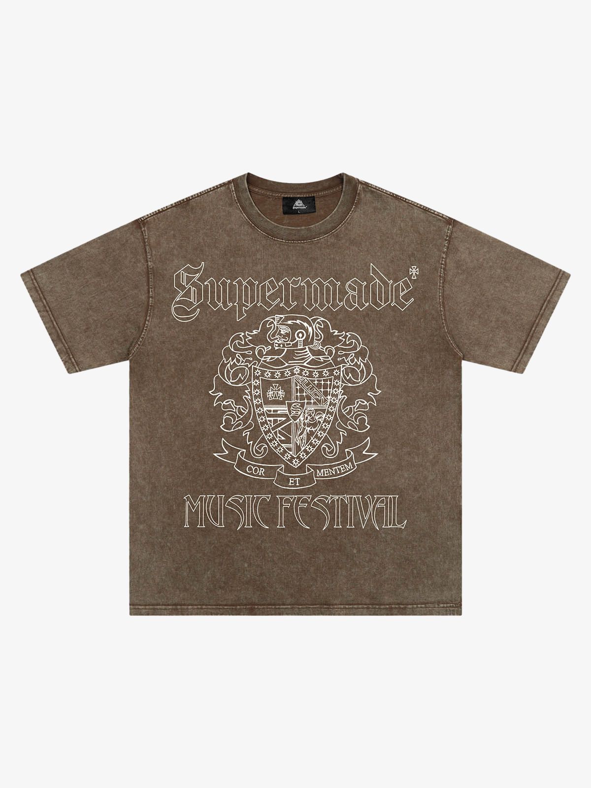 Original Gothic Letter Family Shield Badge Print T-Shirt