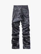 Theprecipice Punk Style Pleated Leather Pants - 2195