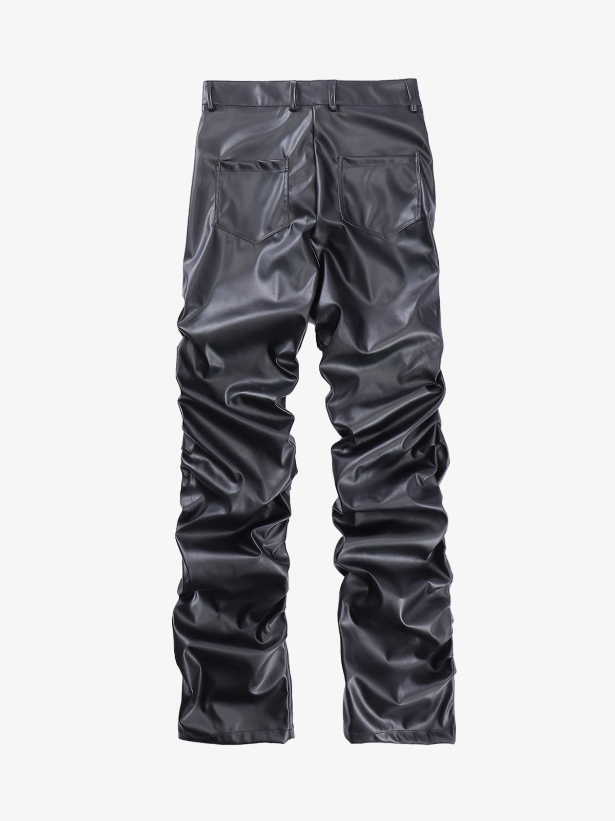 Theprecipice Punk Style Pleated Leather Pants - 2195