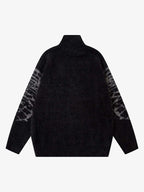 Theprecipice Butterfly Jacquard  Knit Mock Neck Sweater