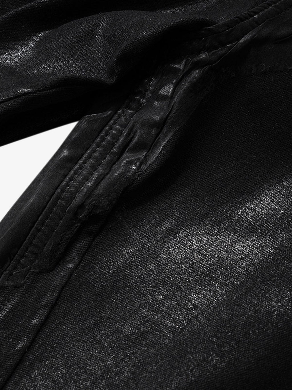 Theprecipice Black Wax Coated Flare Jeans - 2212