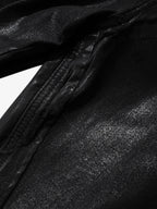 Theprecipice Black Wax Coated Flare Jeans - 2212