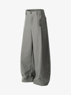 Elastic Waistband Barrel Pants - 2425