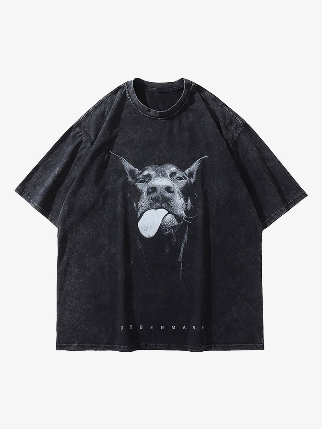 Theprecipice Retro Hip-hop Doberman Print T-shirt - 2172