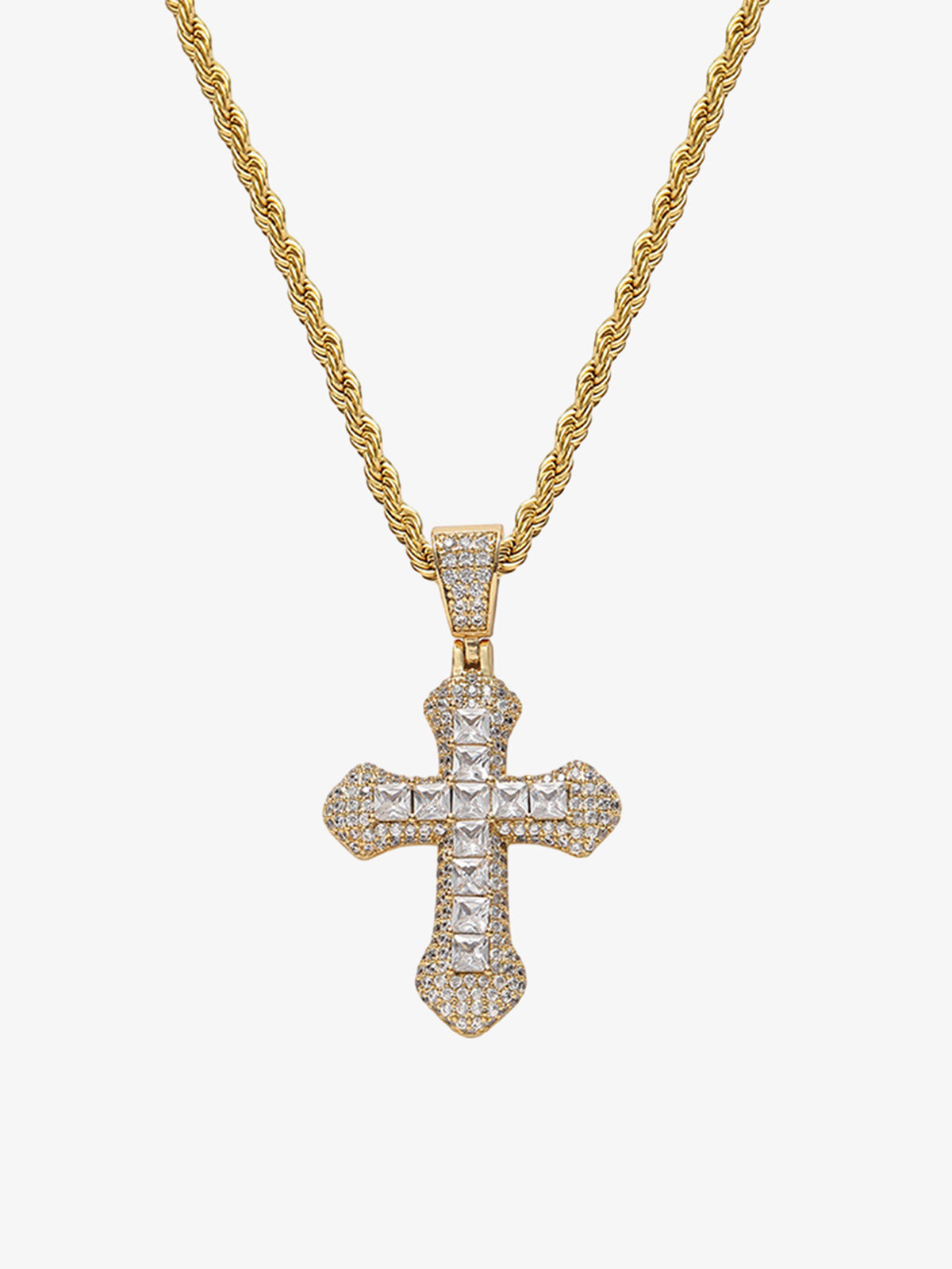 Theprecipice Corss Full Diamond Necklace-1514