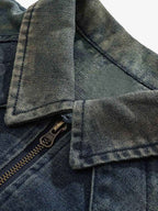 Theprecipice High Street Hip-hop Distressed Washed Denim Jacket - 2242