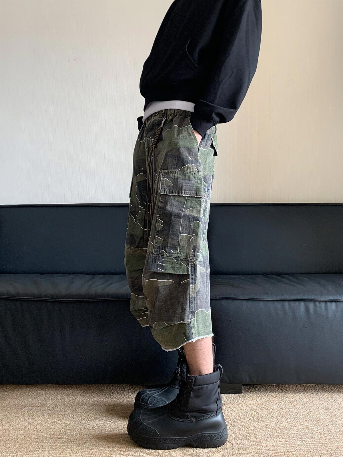 Theprecipice Retro Camouflage Workwear Baggy Jorts