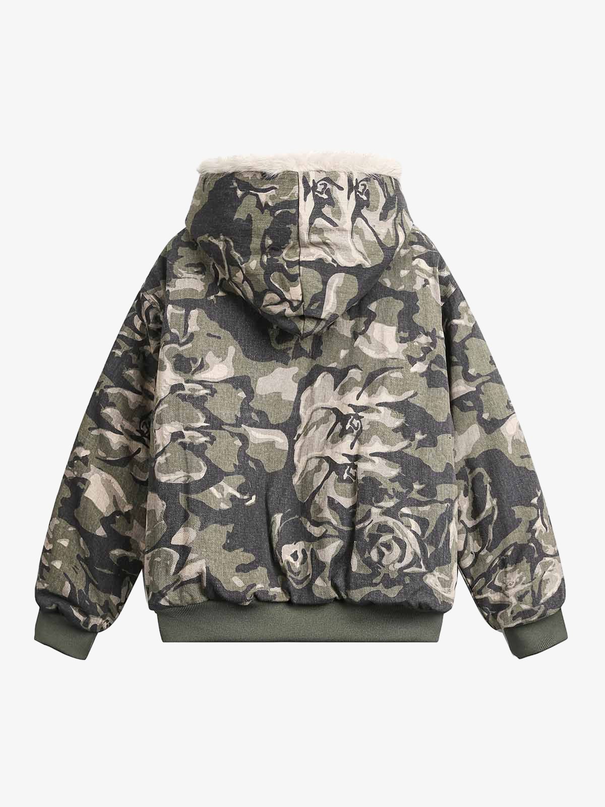 Theprecipice Camouflage Fur Hooded Jacket - 2353