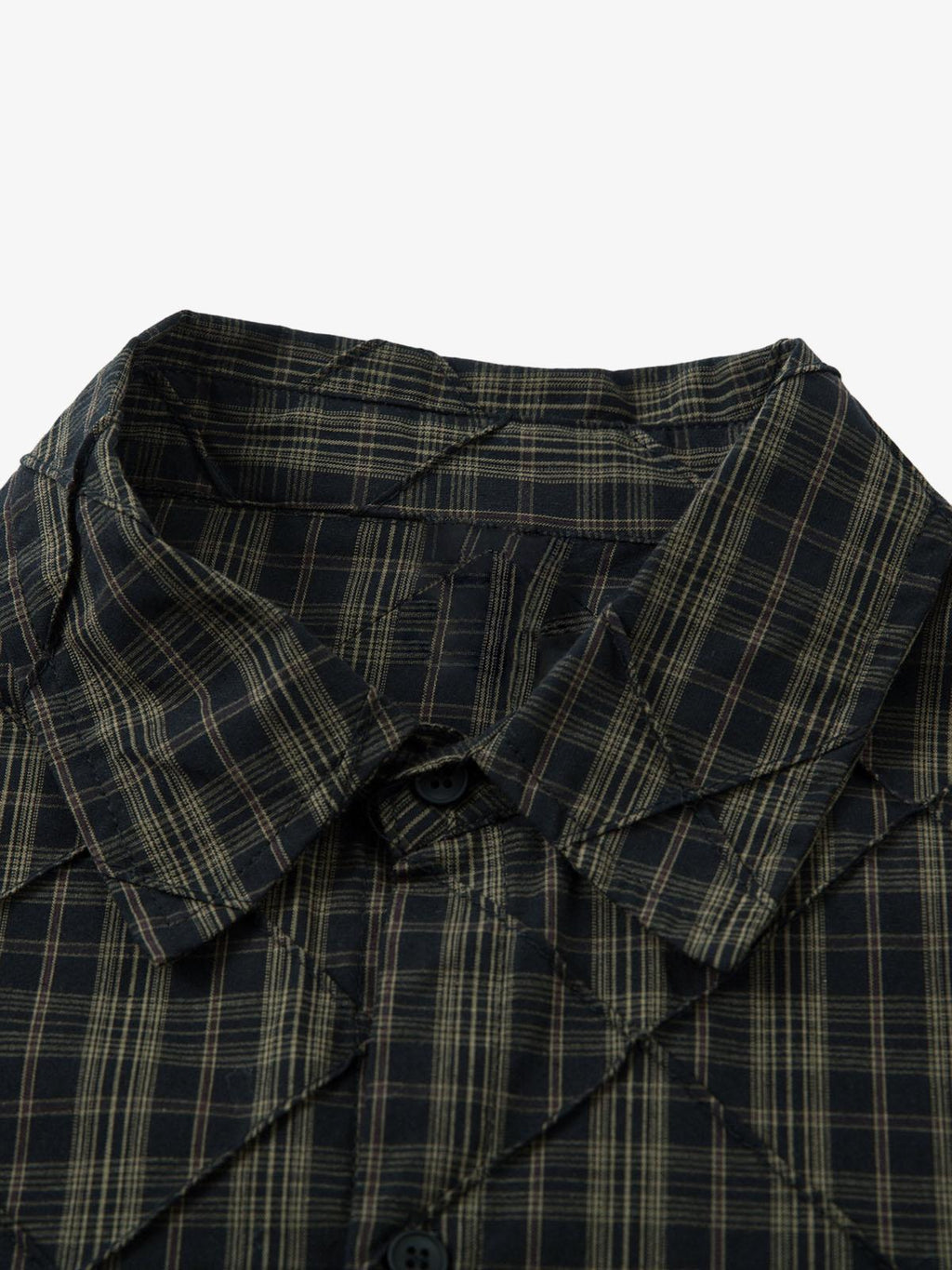 Heavy Plaid Pleated Striped Faux Two-Piece Polo Shirt