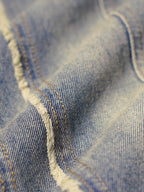 Theprecipice Washed Distressed Raw Edge Baggy Jeans - 2271