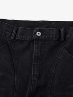 Washed Distressed Multi-Pocket Cargo Jeans