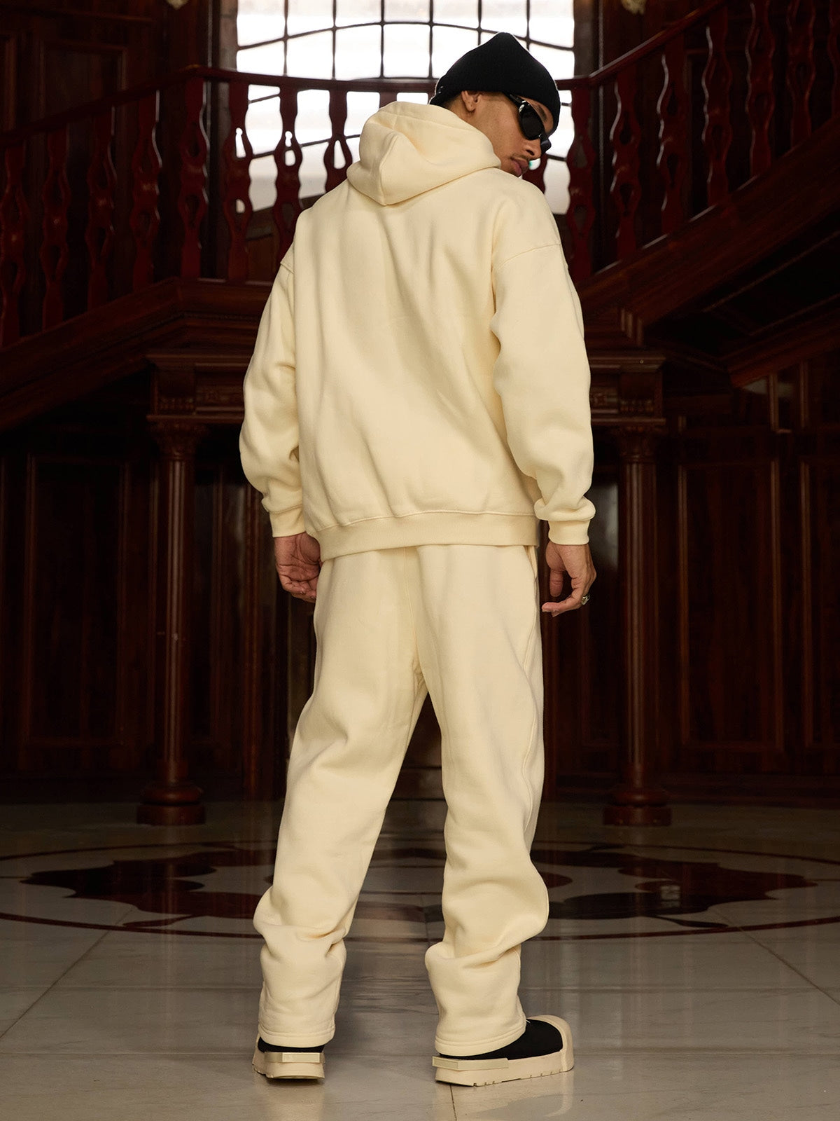 Theprecipice Street Hip-Hop Letters Fleece Tracksuit - 2230