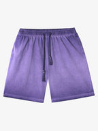 Distressed Washed Drawstring Shorts