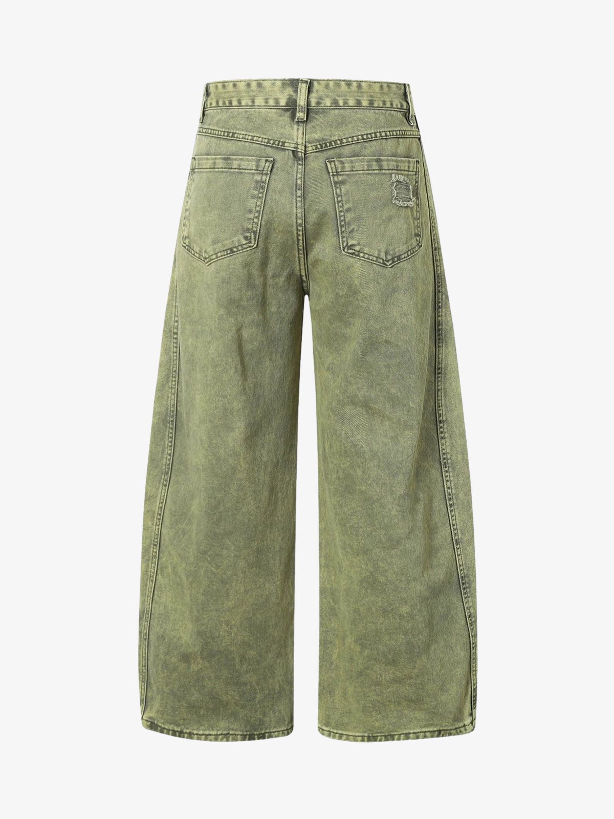 Washed Distressed Ripped Barrel Jeans