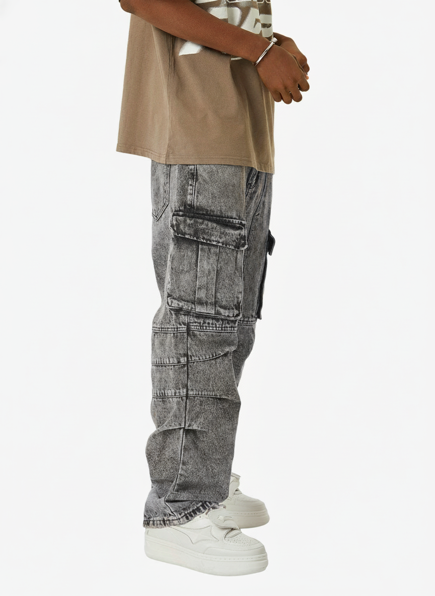 Theprecipice American Street Style Washed Distressed Work Jeans - 2354