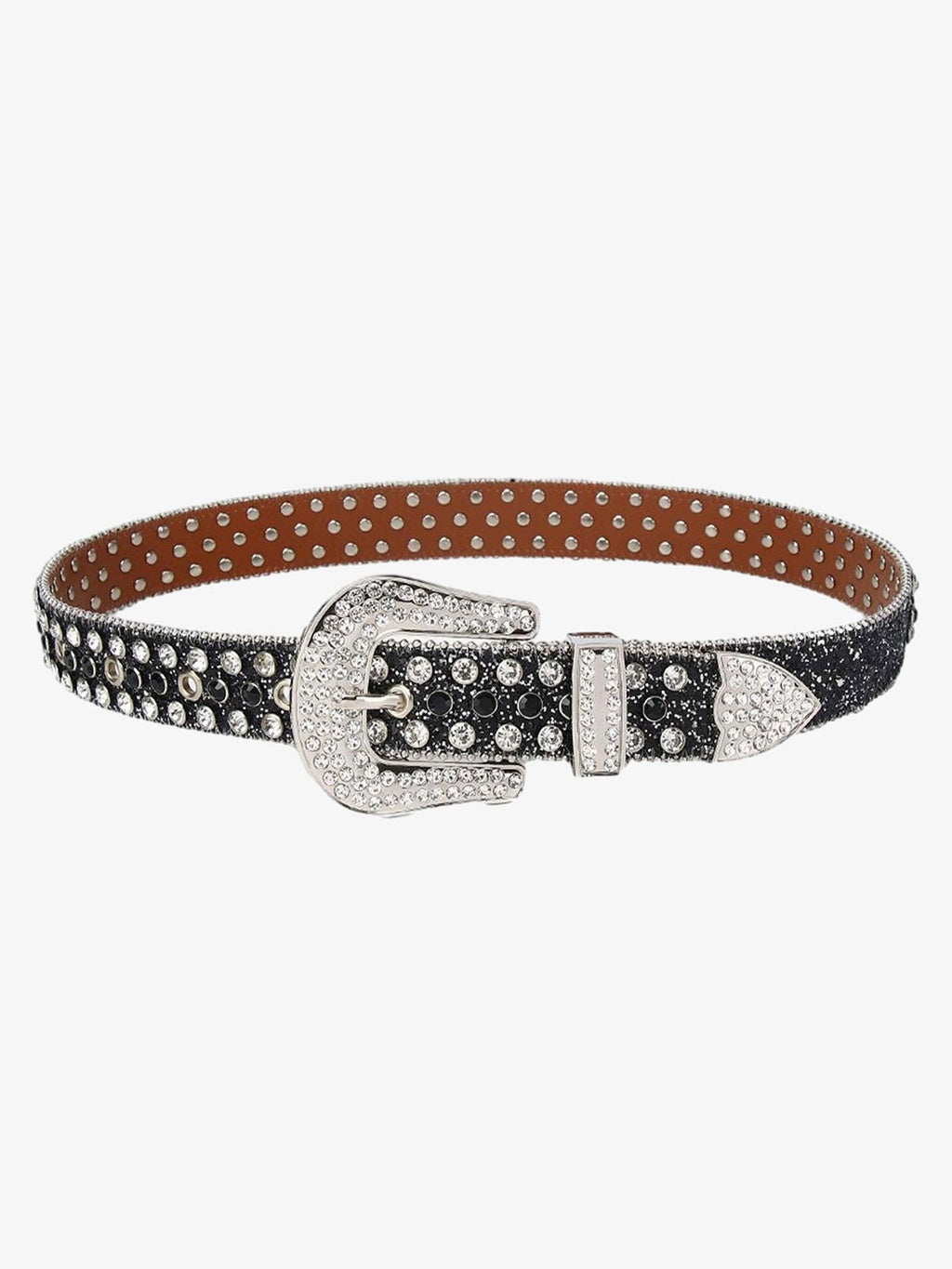 Theprecipice Studded Rhinestone Hip Hop Belt - 1691