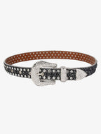 Theprecipice Studded Rhinestone Hip Hop Belt - 1691