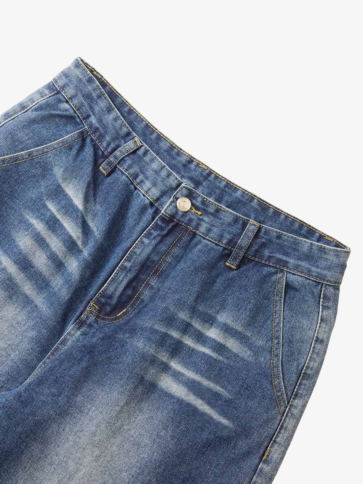 Theprecipice Homemade Large Pocket Cargo Jeans