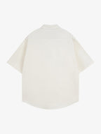 Retro Letter Print Short Sleeve Shirt - 2426
