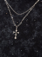 Retro Rhinestone Cross Chain Vest