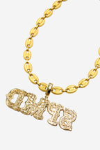 Theprecipice Hip-hop Diamond Letter Necklace - 2229