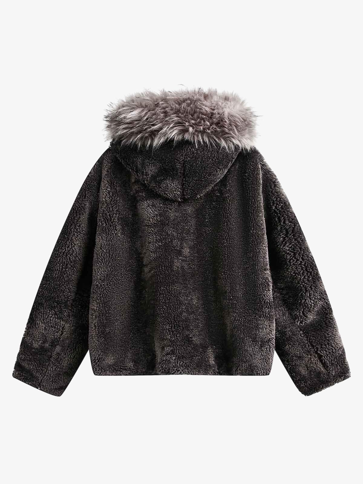 Theprecipice Fur Hooded Quilted Sherpa Jacket - 2304
