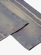 Theprecipice Washed Distressed Raw Edge Baggy Jeans - 2271