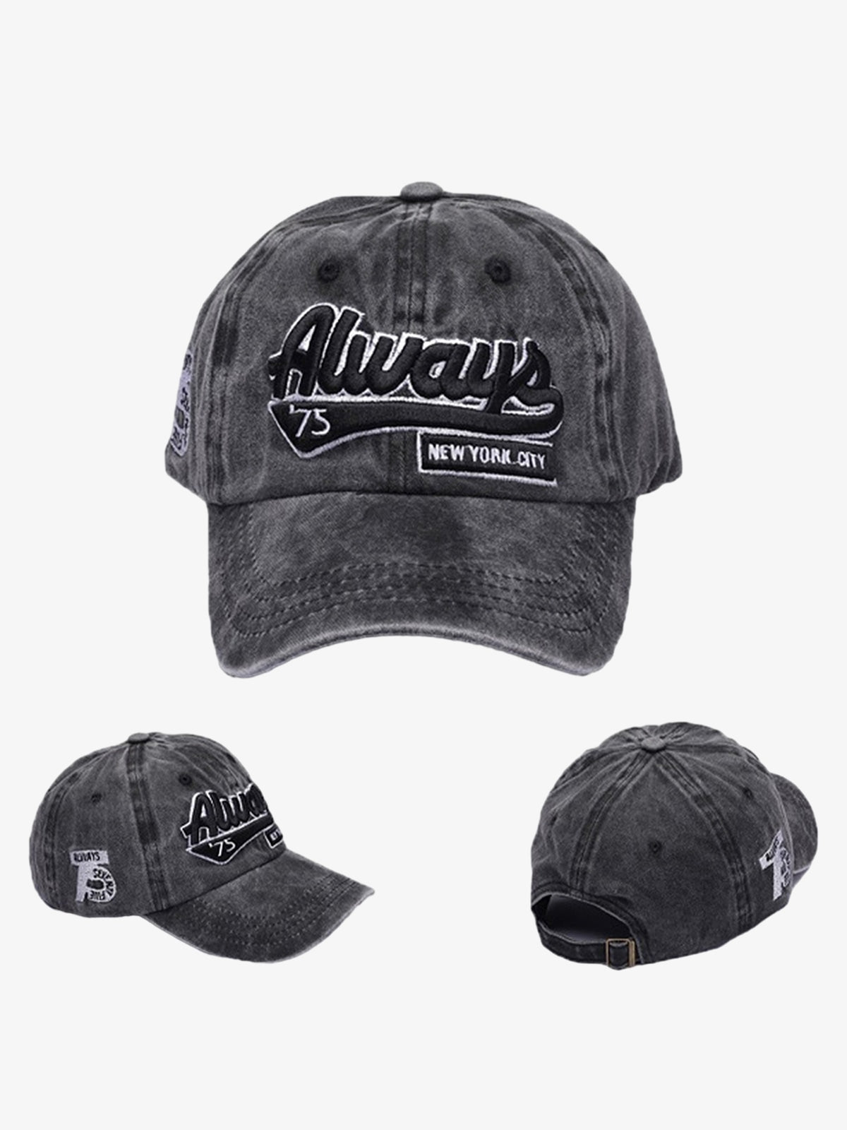 Theprecipice Vintage Embroidered Denim Washed Baseball Cap