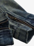 Theprecipice High Street Hip-hop Distressed Washed Denim Jacket - 2242