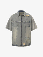 Denim Distressed Ripped Suit - 2460