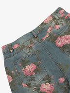 Theprecipice Floral Print Straight Jeans - 2409