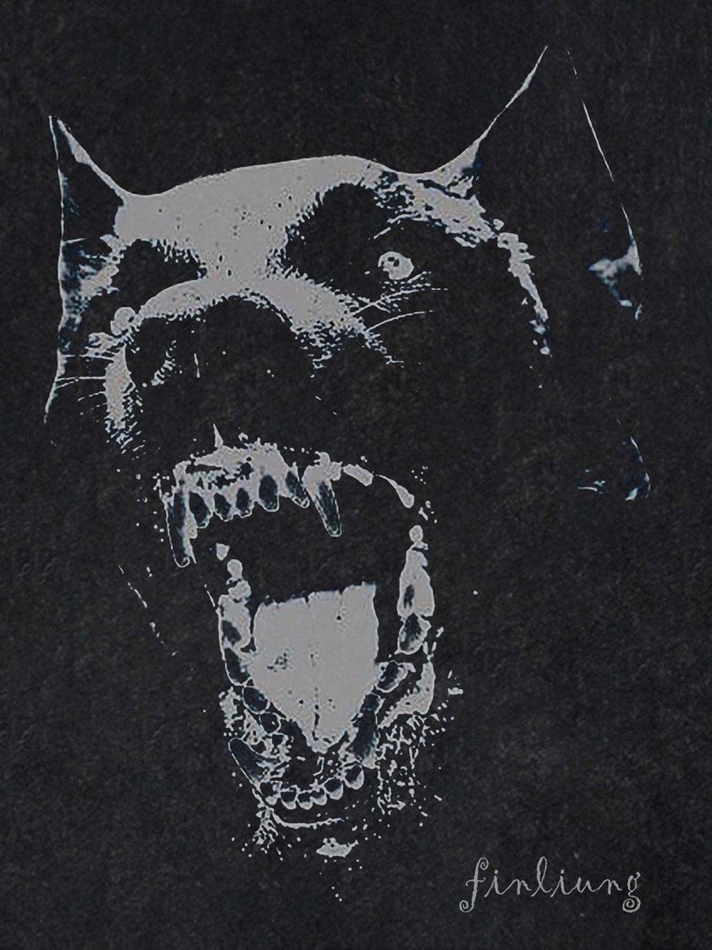 Theprecipice Doberman Print Washed T-shirt - 1856