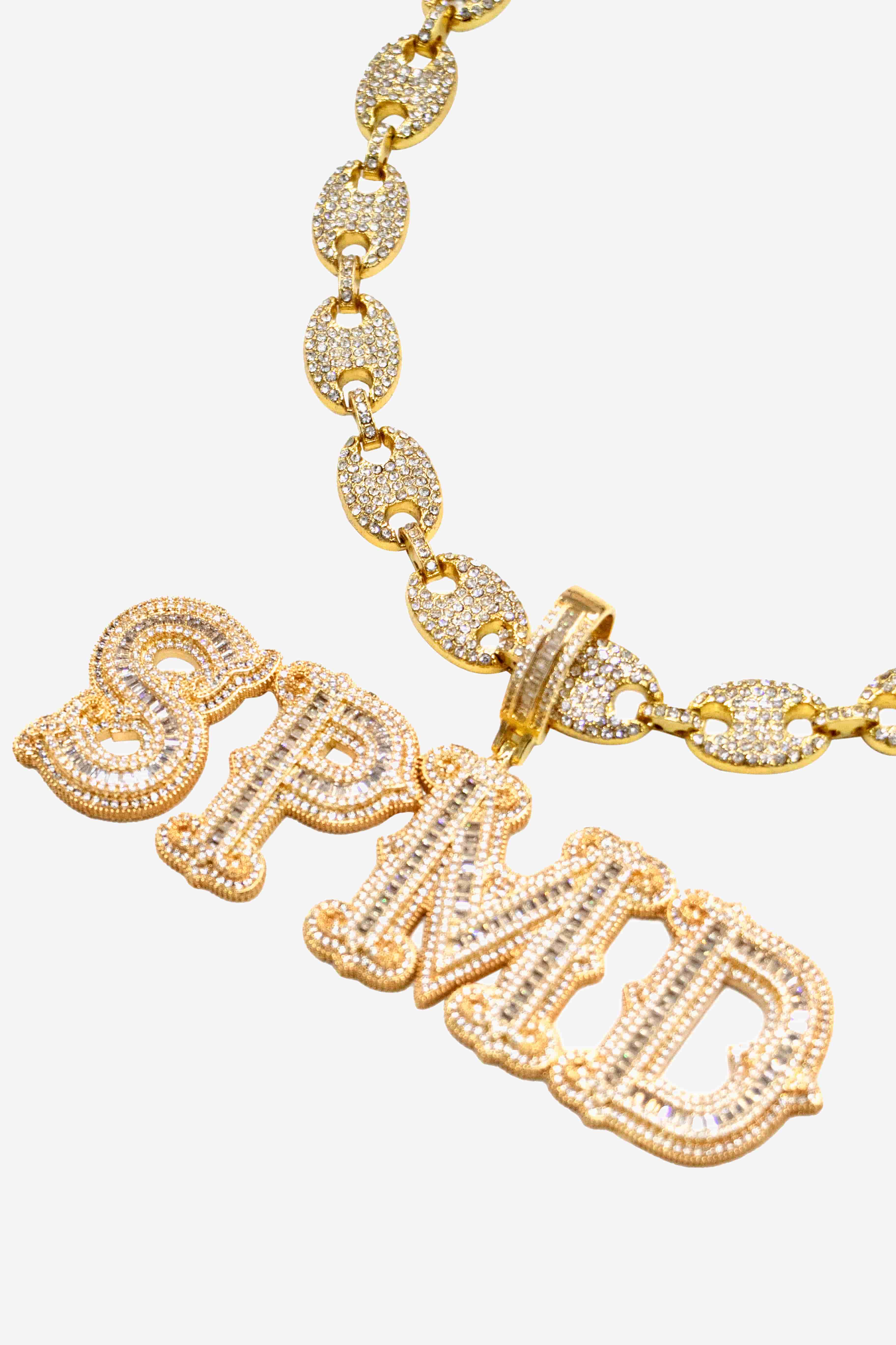 Theprecipice Hip-hop Diamond Letter Necklace - 2229