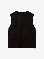 Suede Thorn Embroidered Vest