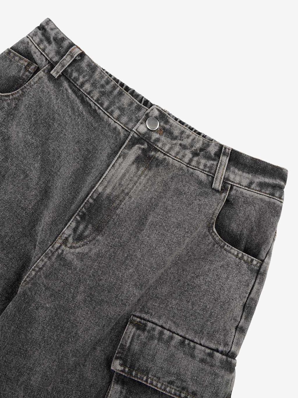 Theprecipice Street Stitching Multi-Pocket Workwear Washed Jeans - 2209