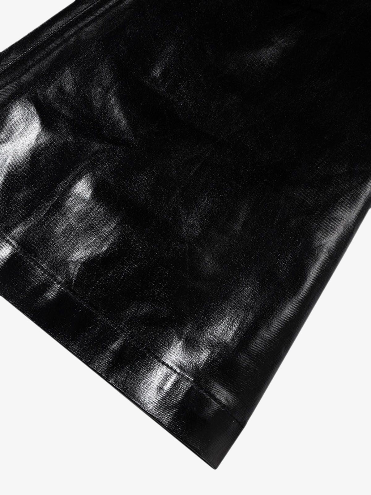 Theprecipice Glossy Patent Leather Flare Pants - 2396