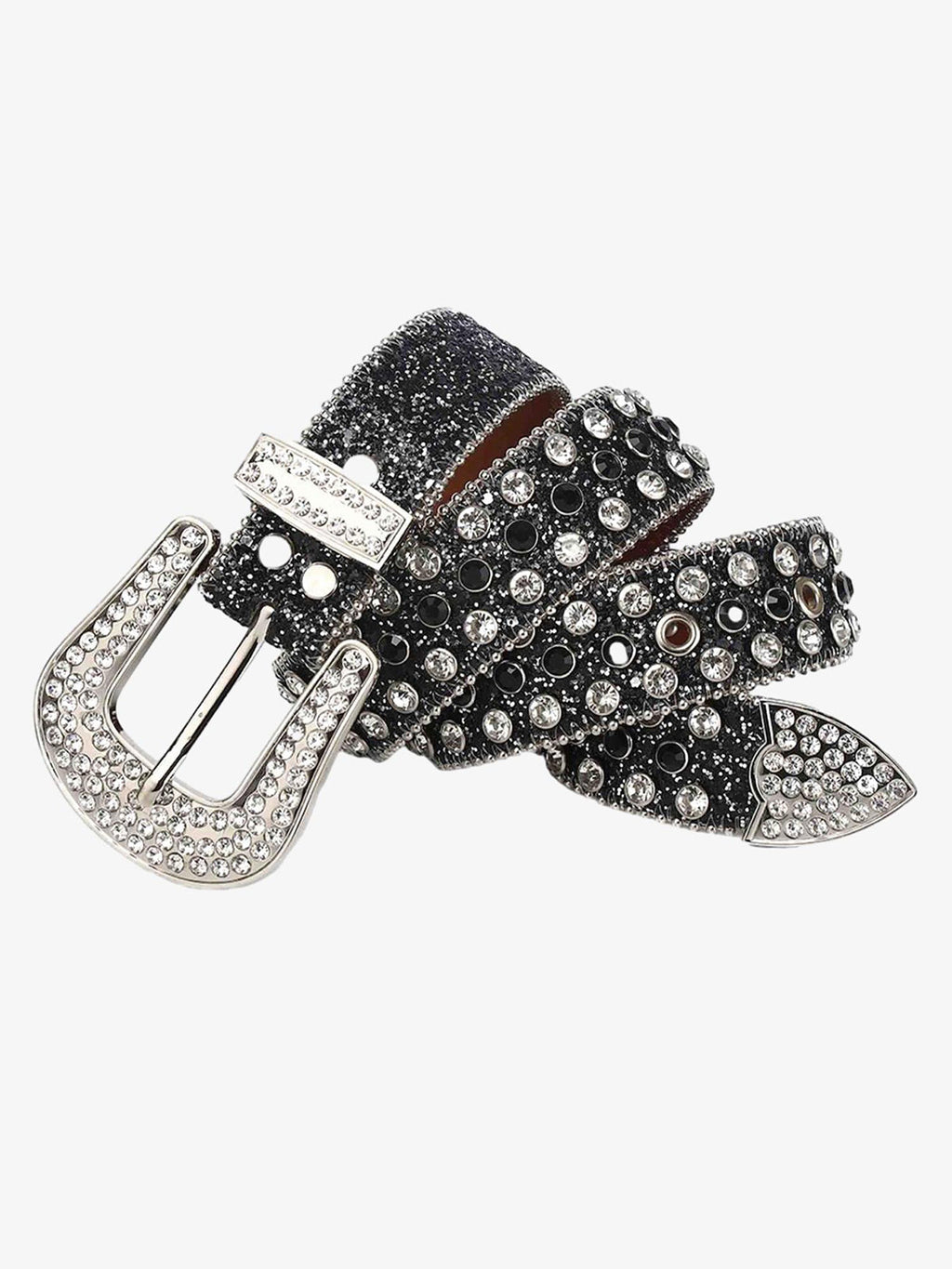 Theprecipice Studded Rhinestone Hip Hop Belt - 1691
