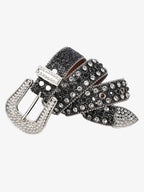 Theprecipice Studded Rhinestone Hip Hop Belt - 1691