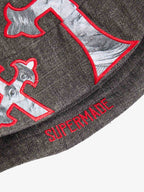 Cross And Portrait Denim Bucket Hat